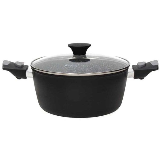 Casseruola con coperchio 20 cm Alluminio Nero Linea Space Saving